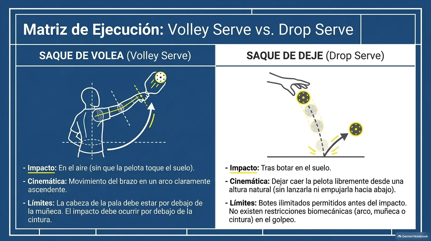 Comparación del saque de volea y el saque tras bote.