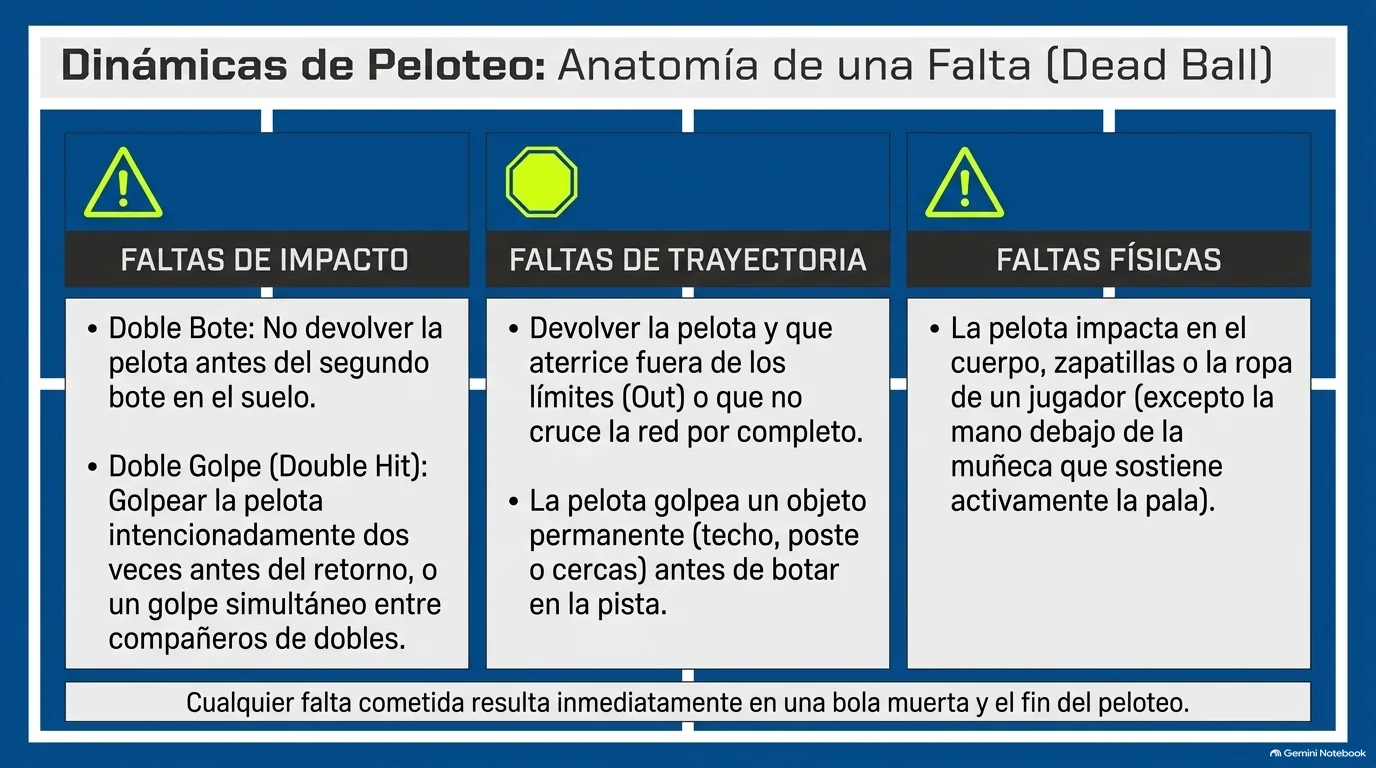 Faltas de impacto, trayectoria y contacto físico.
